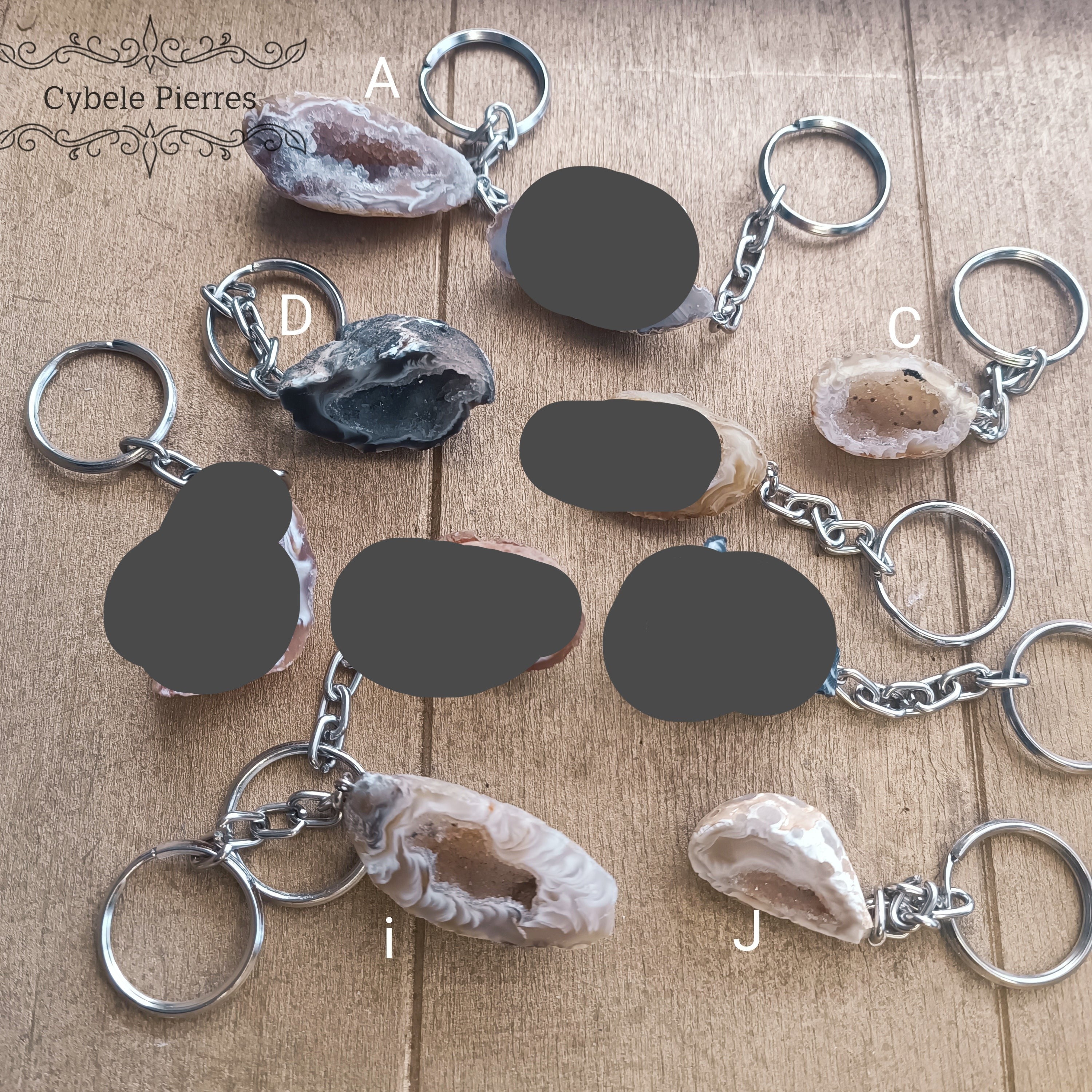 Porte-clés en pierre Agate Mousse naturelle (Brésil) | La Pierre FR Porte-clés en pierre Agate Mousse naturelle (Brésil) | La Pierre FR