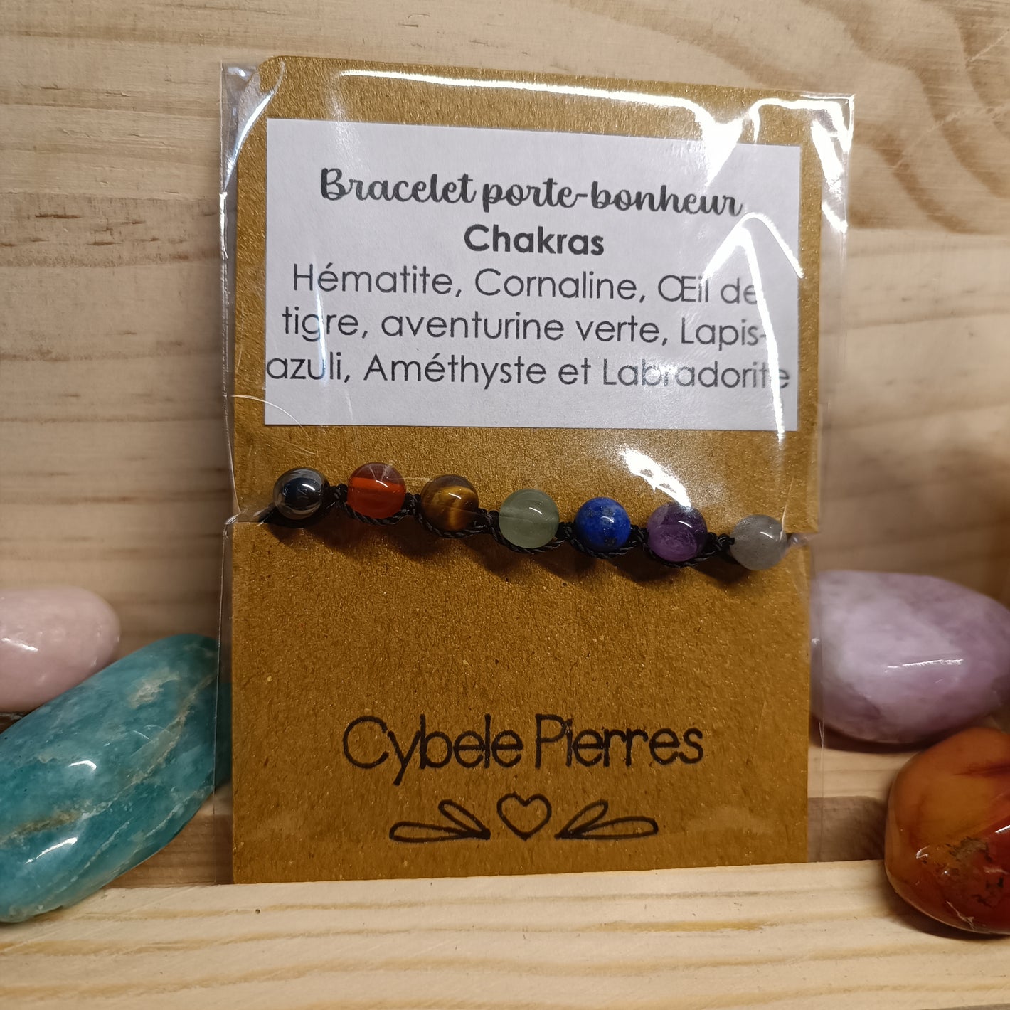 06 - Bracelet Porte-bonheur réglable cordon - Chakras