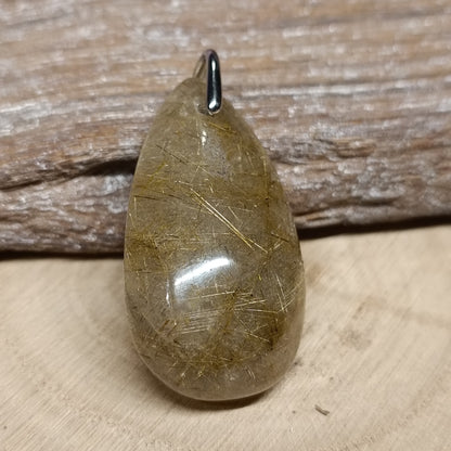 Pendentif Quartz Rutile (40mm) | Force, Vitalité et Équilibre