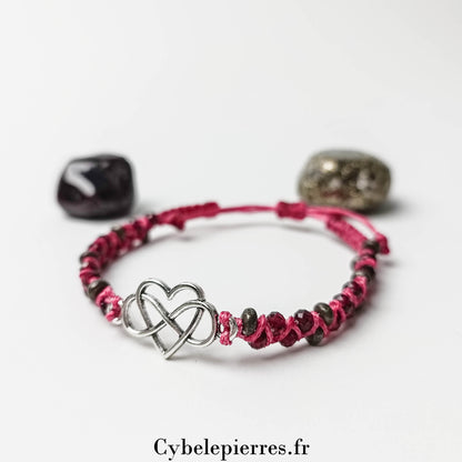 Bracelet "Coeur" - Grenat et Pyrite