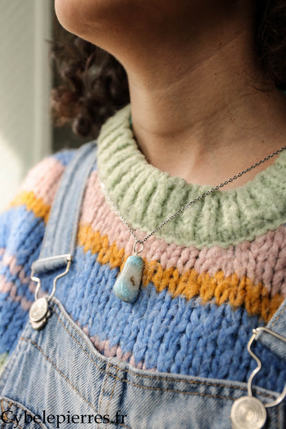 Pendentif Larimar - 25 mm