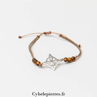 Bracelet Micro-Macramé Oeil de Tigre | Force et Protection Spirituelle