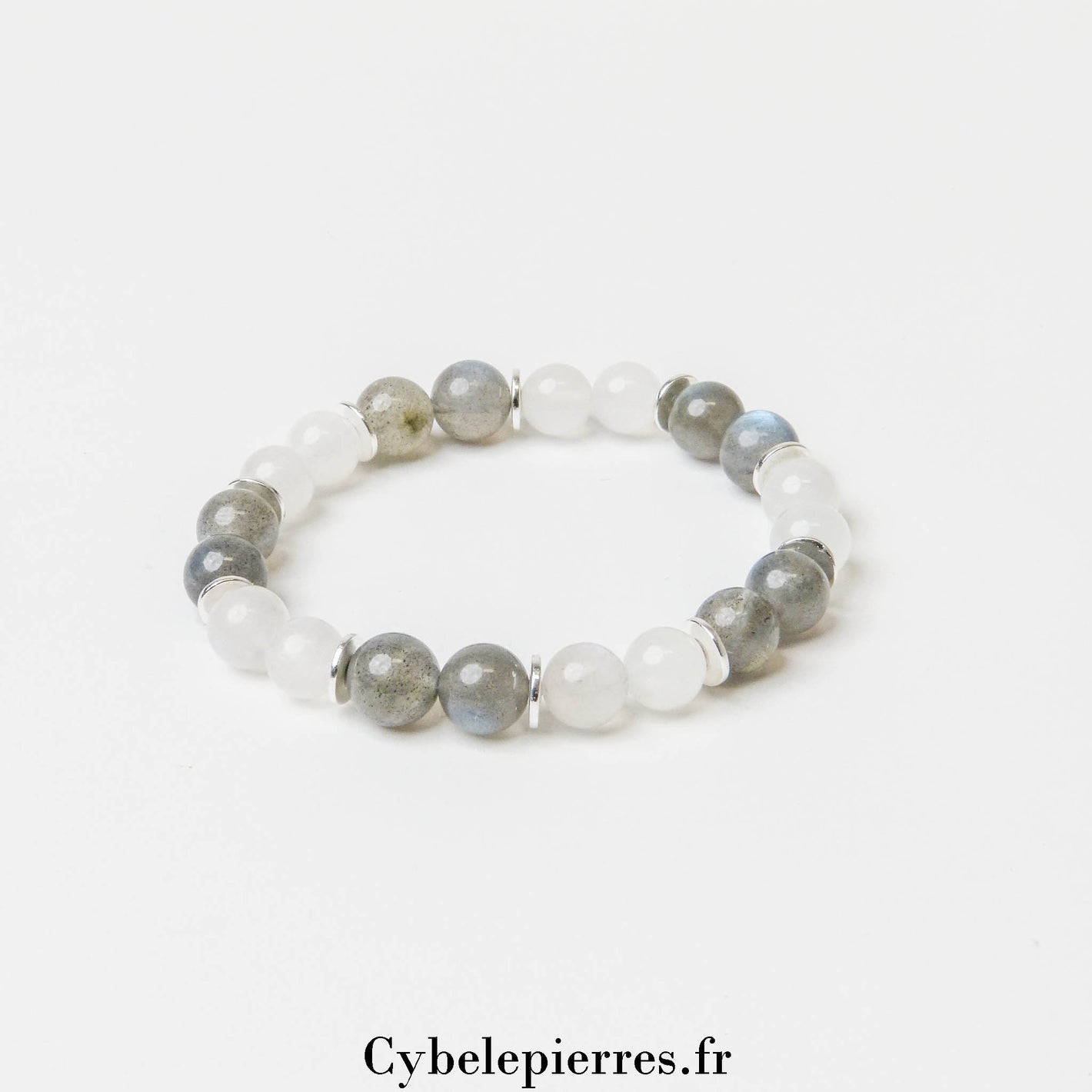 Bracelet Confiance – Labradorite & Labradorite Blanche (Péristérite) (8mm) – 17 cm | Protection & Harmonie