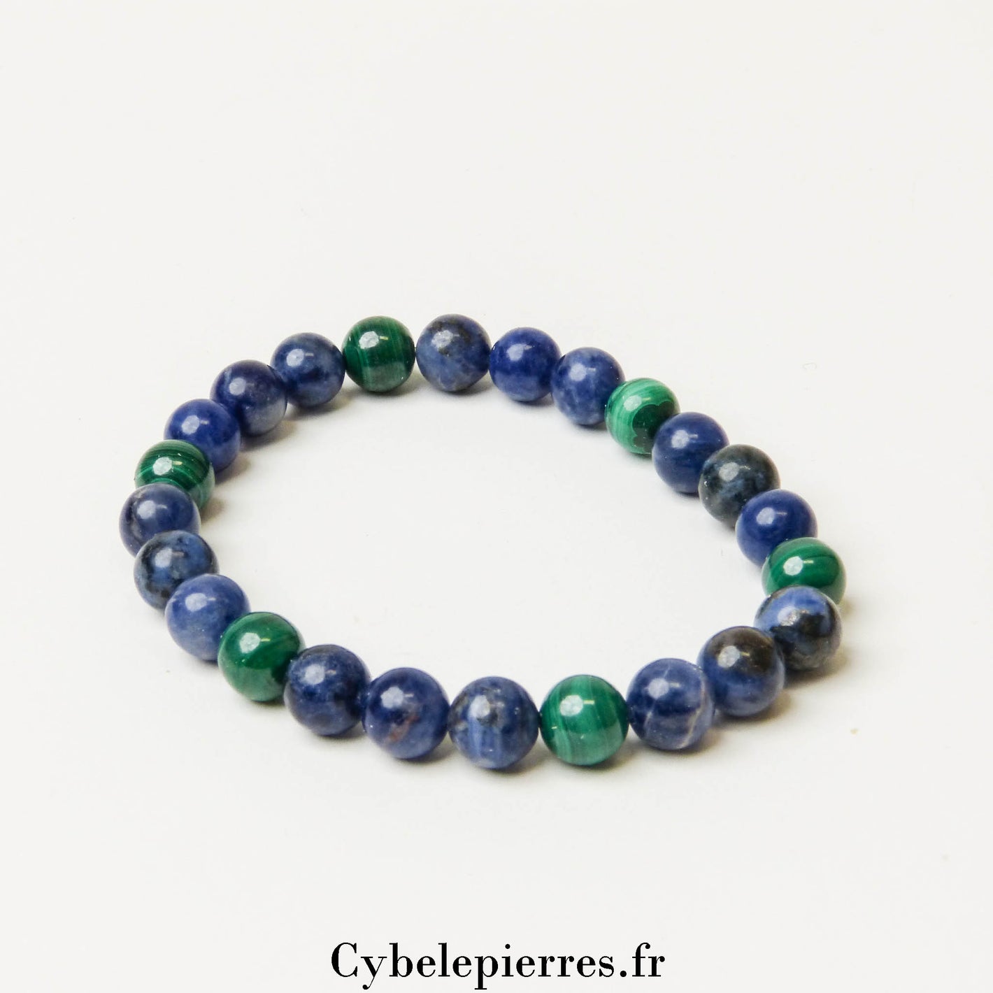 Bracelet Sensibilité – Sodalite & Malachite (8 mm) - 19 cm | Confiance, Apaisement et Créativité