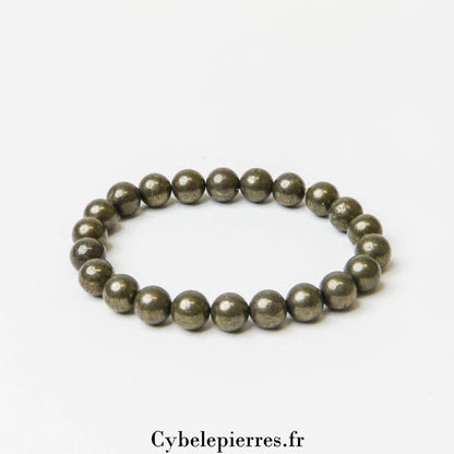 Bracelet Pyrite (8mm) – 18 cm | Clarté Mentale et Protection