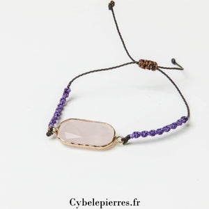 Bracelet Cabochon Quartz Rose - Douceur et Harmonie