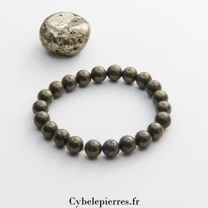 Bracelet Pyrite (8mm) – 18 cm | Clarté Mentale et Protection