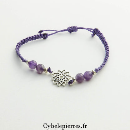 Bracelet Chakra Coronal - Améthyste (réglable)