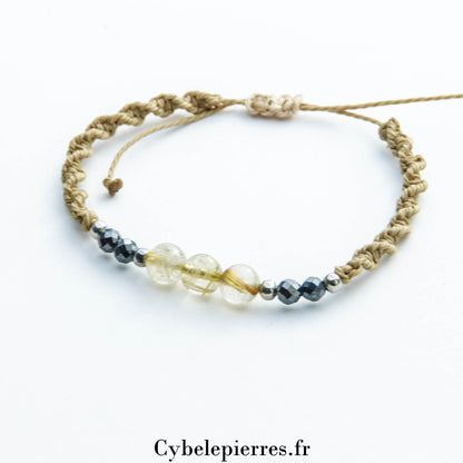 Bracelet Porte-bonheur Quartz rutile (6mm)