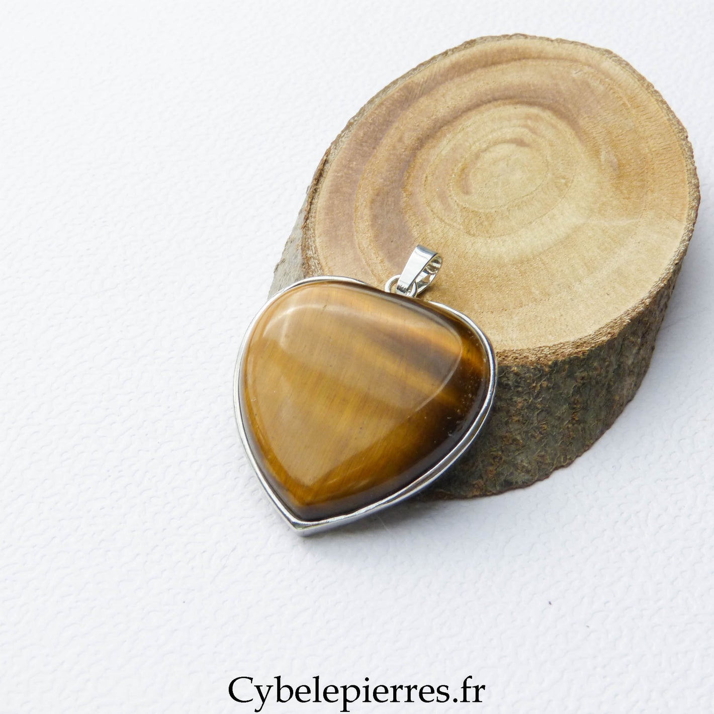 Pendentif Cœur - Œil de Tigre (3cm) | Protection et Confiance en Soi