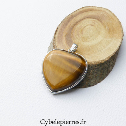 Pendentif Cœur - Œil de Tigre (3cm) | Protection et Confiance en Soi