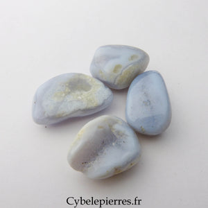 Calcédoine Bleue (Pierre Roulée) - Brésil | Apaisement & Équilibre