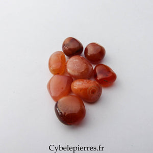 Cornaline zonée pierre roulée – Vitalité et Confiance