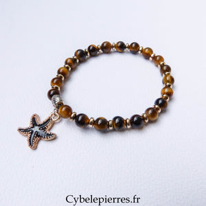 Bracelet Œil de Tigre (6 mm) – 18 cm | Collection Summer Black