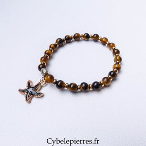 Bracelet Œil de Tigre (6 mm) – 18 cm | Collection Summer Black