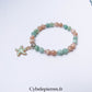 Bracelet Amazonite et Pierre de Soleil (6 mm) – 18 cm | Collection Summer Vert