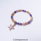 Bracelet Pierre de Soleil et Améthyste (6 mm) – 18 cm | Collection Summer Violet