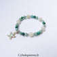 Bracelet Amazonite, Malachite et Pierre de Lune Blanche (6 mm) – 18 cm | Collection Summer