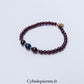 Bracelet Duo Signature – Grenat & Cyanite (6 mm) – 18 cm