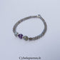 Bracelet Duo Signature – Labradorite & Améthyste (6 mm) – 18 cm