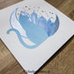Tableau Chat Cristal Bleu – Infusible Ink & Feutre sur Toile Coton (25×25 cm)