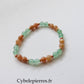 Bracelet Instinctif- Aventurine verte et Pierre de Soleil (6mm ) - 18cm