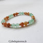 Bracelet Instinctif- Aventurine verte et Pierre de Soleil (6mm ) - 18cm