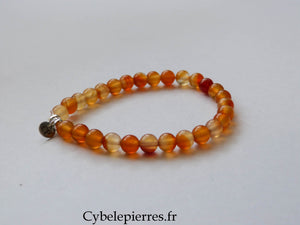 Bracelet Cornaline (6 mm) - 18 cm | Vitalité, Confiance et Inspiration
