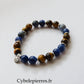 Bracelet Sodalite & Œil de Tigre (8 mm) - 18 cm | Confiance et Clarté