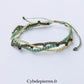 Bracelet “Trio Estival – Brise Minérale” – micro macramé & obsidienne dorée facettée