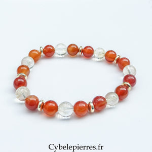 Bracelet Initiative  - Cornaline et Citrine (8mm) - 19cm