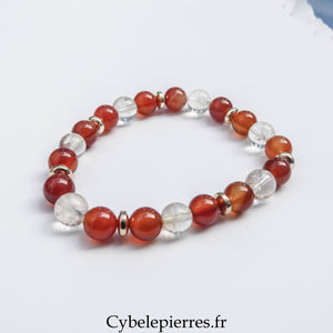 Bracelet Initiative  - Cornaline et Citrine (8mm) - 19cm