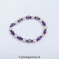 Bracelet Couple - Grenat, Quartz rose et Améthyste (3mm et 6mm) - 17cm