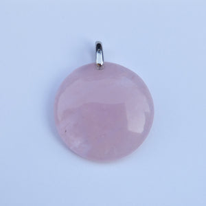 Pendentif rond Quartz Rose | Apaisement et Créativité