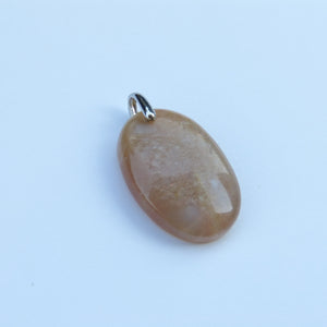 Pendentif Pierre de Lune Pêche – ovale 3 cm | Douceur émotionnelle & intuition