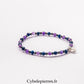 Bracelet Charoïte, Œil de Taureau et Améthyste Facettée (6 et 3 mm) – 17 cm | Protection, Sérénité et Vitalité