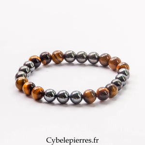 Bracelet Mars – Œil de Tigre & Hématite (8 mm) - 19 cm | Force et Détermination