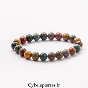 Bracelet Horizon Marin – Jaspe Océan (8 mm) – 16 à 21 cm | Apaisement, Énergie et Renouveau