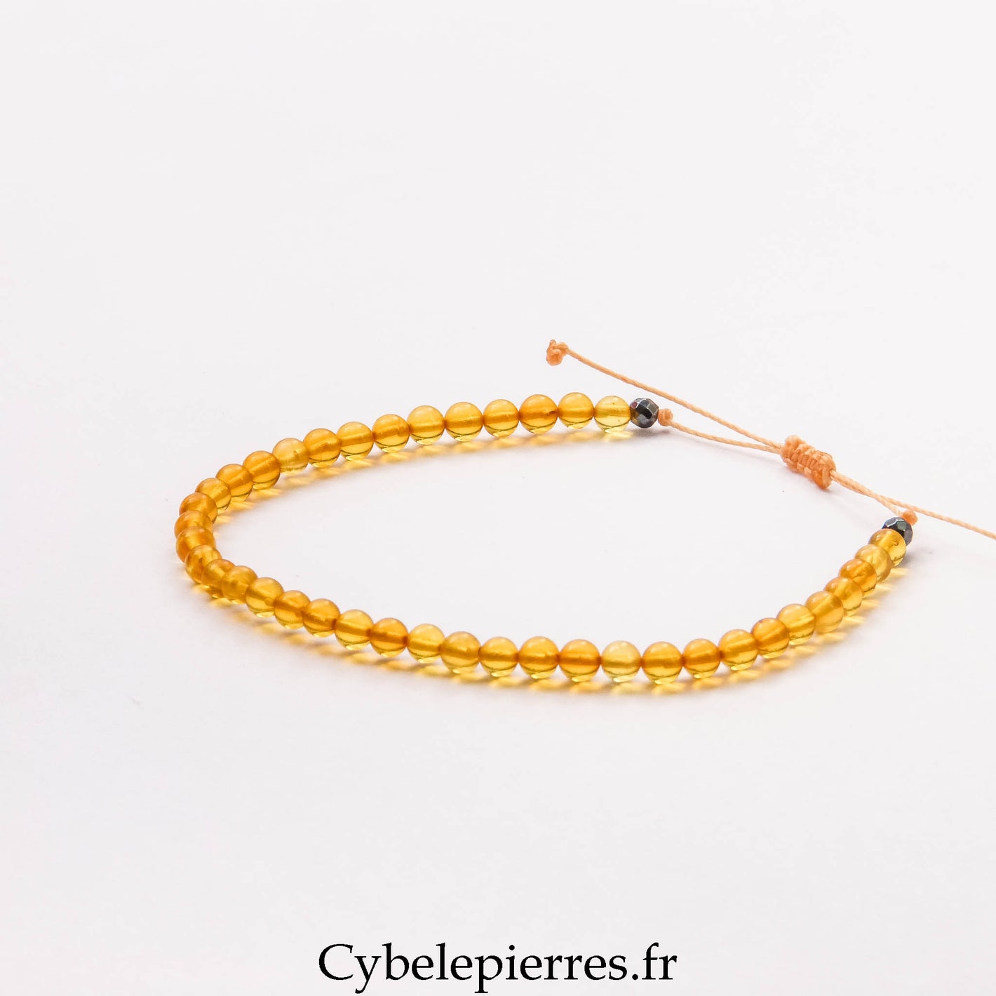 Bracelet Ambre de la Baltique (4 mm) – Réglable | Douceur, Énergie et Protection