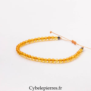 Bracelet Ambre de la Baltique (4 mm) – Réglable | Douceur, Énergie et Protection