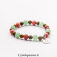 Bracelet Balance – Thulite, Aventurine Verte et Unakite (6 et 8 mm) – 16 à 21 cm | Équilibre, Douceur et Bienveillance