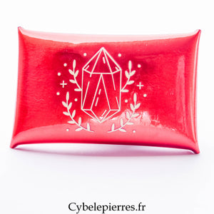 Pochette Rouge avec texte  (Format S : Taille 9cm x 6cm)