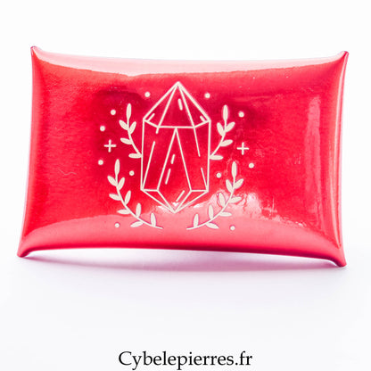 Pochette Rouge avec texte  (Format S : Taille 9cm x 6cm)