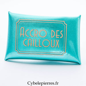Pochette Verte avec texte  (Format S : Taille 9cm x 6cm)