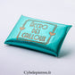 Pochette Verte avec texte  (Format S : Taille 9cm x 6cm)