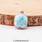 Pendentif Carré en Larimar Extra (25mm) – Apaisement et Clarté