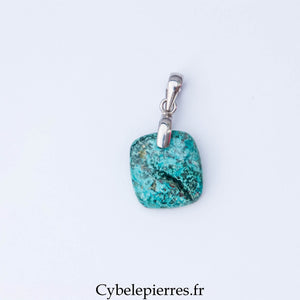 Pendentif Carré en Chrysocolle – Apaisement et Créativité