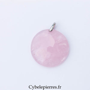 Pendentif rond Quartz Rose | Apaisement et Créativité