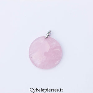 Pendentif rond Quartz Rose | Apaisement et Créativité