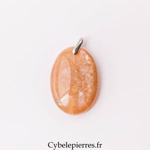 Pendentif Pierre de Lune Pêche – ovale 3 cm | Douceur émotionnelle & intuition